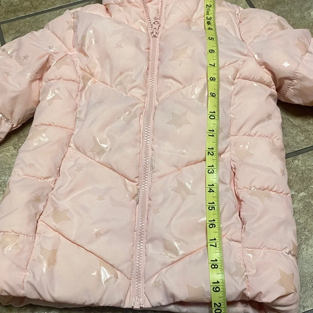 Swiss Tech Light Pink Kids XS Lined Puffer Jacket with Stars